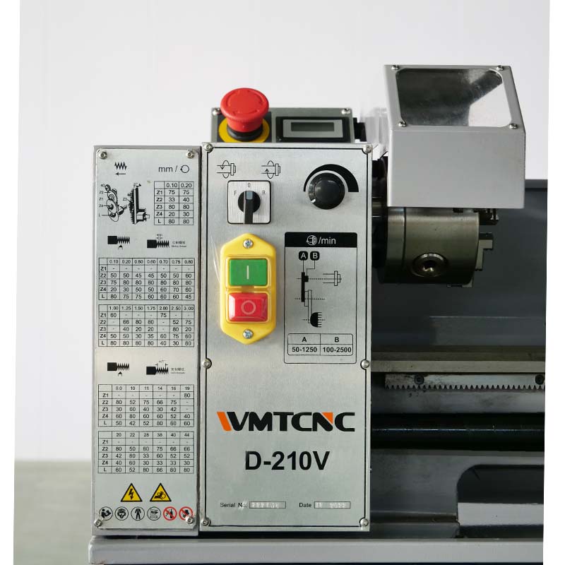 D210V Manual Bench Lathe Machine Benchtop Lathe for Metal Processing