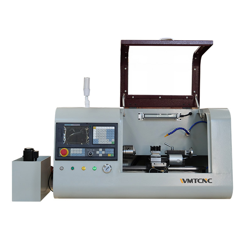 China Advanced Technology Mini CNC Lathe Machine CNC210 CNC Desktop Flat Bed Lathe Design Compact Small GSK System Optional